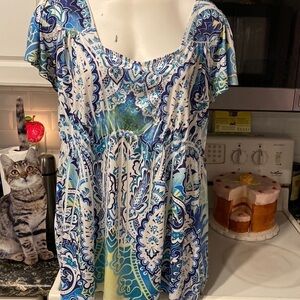 P womens Live and Let Live casual stretch short sleeve plus size top size 2X